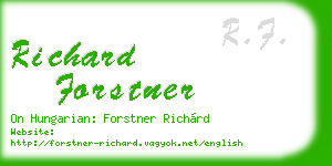 richard forstner business card