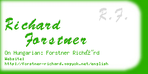 richard forstner business card
